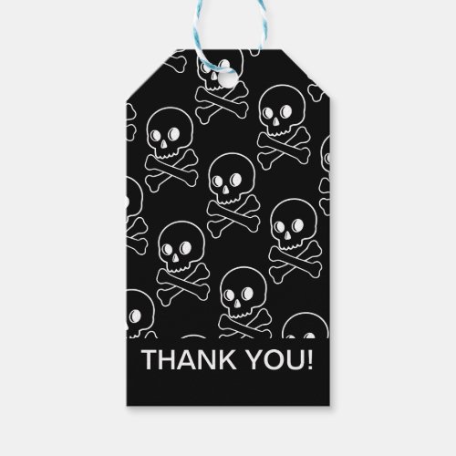 Skull And Crossbones Thank You Gift Tags