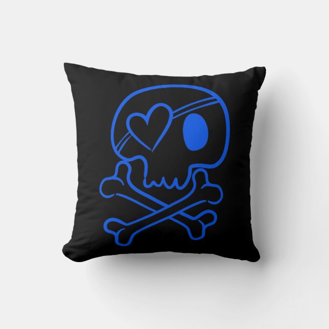 Skull and Crossbones Throw Pillow (Front)