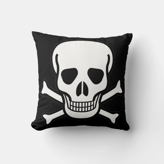 Skull and Crossbones Throw Pillow (Front)