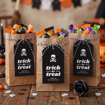 Skull and Crossbones Trick or Treat Party Favor