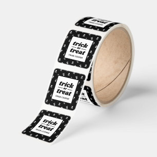 Skull and Crossbones Trick or Treat Party Favor Square Sticker