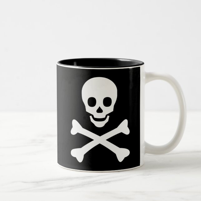 Skull and Crossbones Two-Tone Coffee Mug (Right)