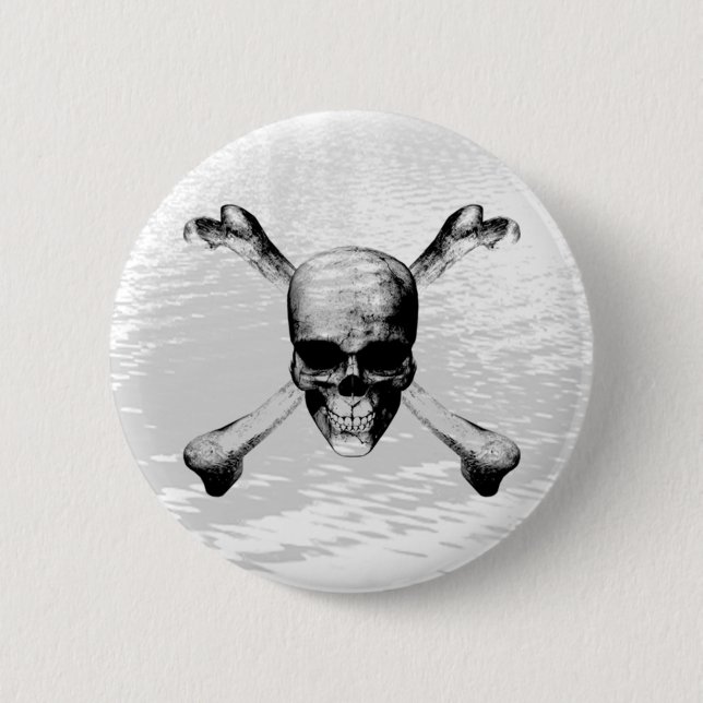 Skull and Crossbones w/Watery Background Button (Front)