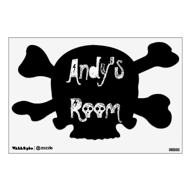 Skull and Crossbones Wall Decal (Front)