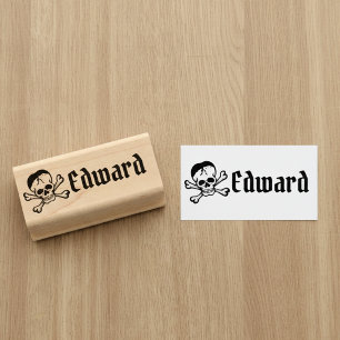 Skull and Crossbones with Custom Name Stamp
