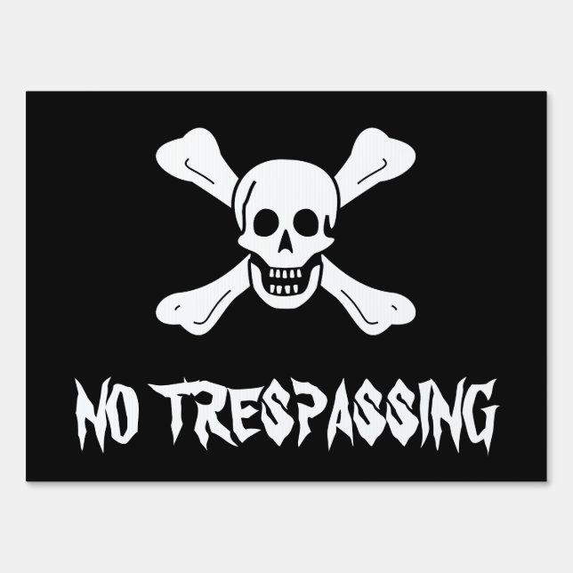 Skull and Crossbones Yard Sign (Front)