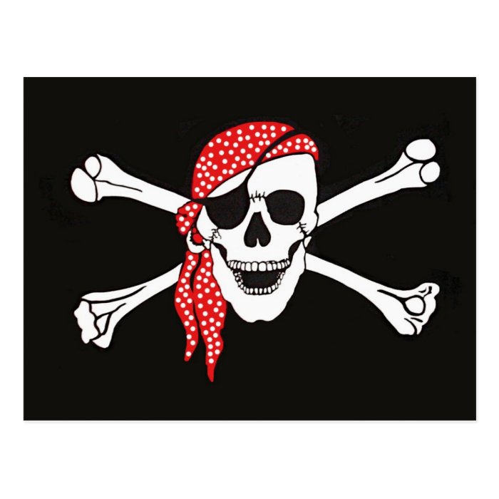 Skull and Crossed Bones Pirate Flag Post Cards