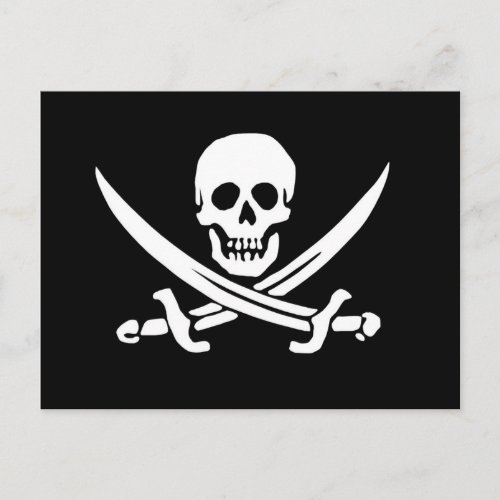 Skull and Crossed Bones Pirate Flag Postcard