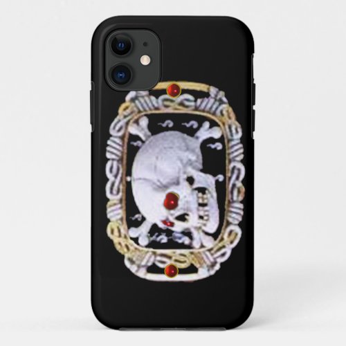 SKULL AND CROSSED BONES RUBY  RENAISSANCE JEWEL iPhone 11 CASE