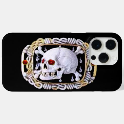 SKULL AND CROSSED BONES RUBY  RENAISSANCE JEWEL iPhone 15 PRO MAX CASE