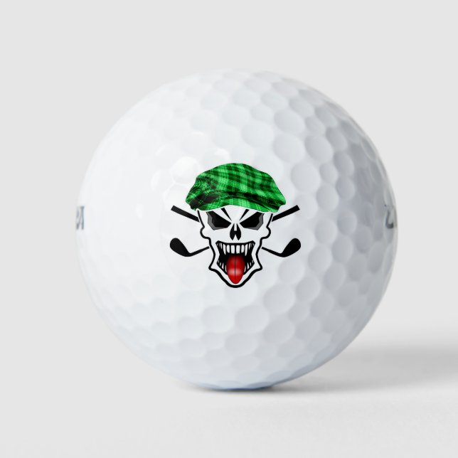 Skull and Crossed Golf Clubs Balls (Front)
