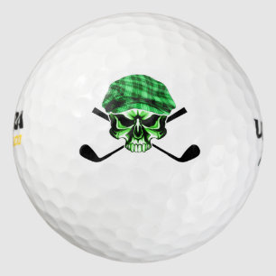 Skull and Crossed Golf Clubs Balls