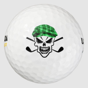 Skull and Crossed Golf Clubs Golf Balls