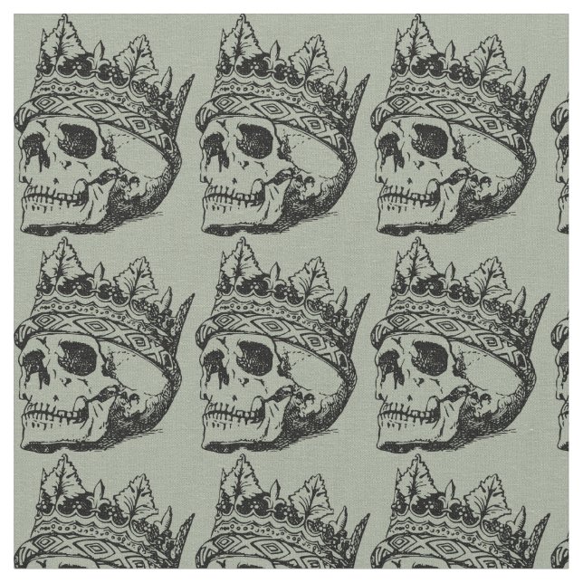 Skull and crown fabric (Close Up)