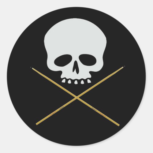 Skull and Drumstick Crossbones Classic Round Sticker