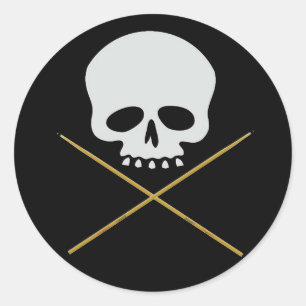Skull and Drumstick Crossbones Classic Round Sticker