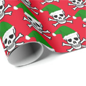 Skull and Elf Cap Wrapping Paper (Roll Corner)