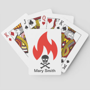 Skull and Fire Poker Cards