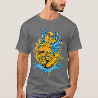 skull and flaming billiards T-Shirt
