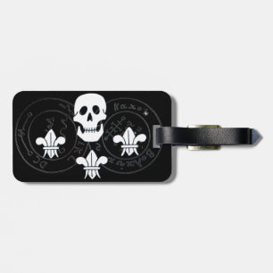 SKULL AND FLEUR DE LISE  / PIRATES TREASURE MAPS LUGGAGE TAG