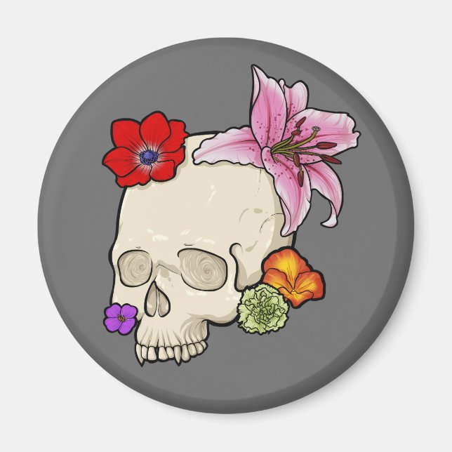 Skull and Flora Magnet (Front)