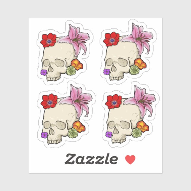 Skull and Flora Sticker (Sheet)