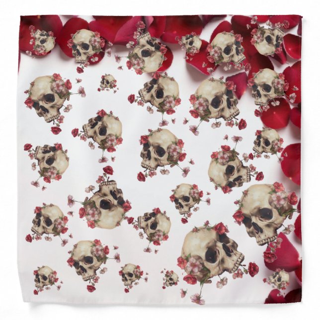 Skull and flowers  bandana (Front)