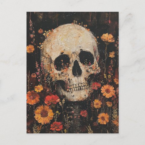 Skull and Flowers Postcard