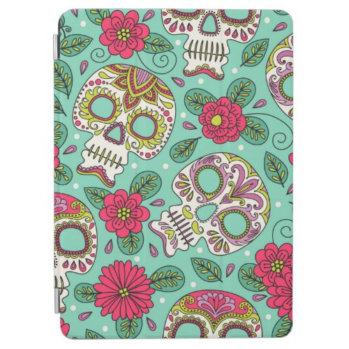 Skull and Flowers Seamless Background Mexican da iPad Air Cover