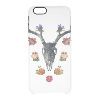#Skull and #flowers Clear iPhone 6/6S Case