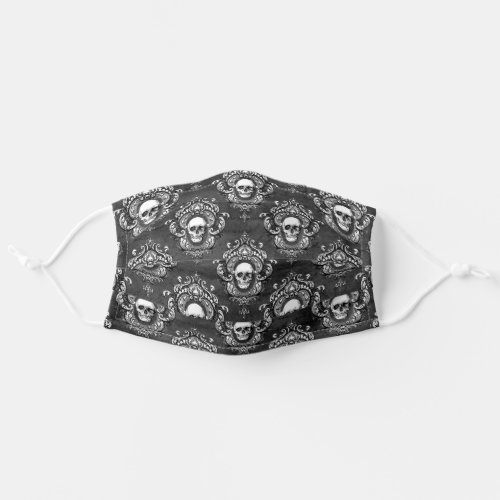 Skull and Grey Gothic Adult Cloth Face Mask