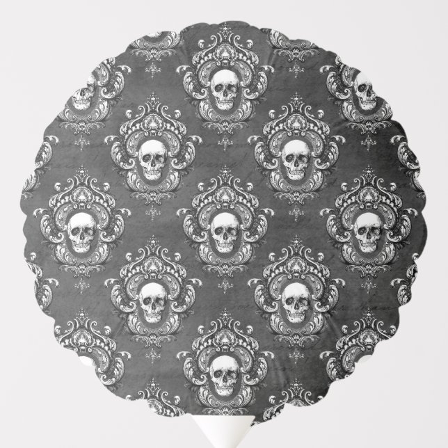 Skull and Grey Gothic Balloon (Front)
