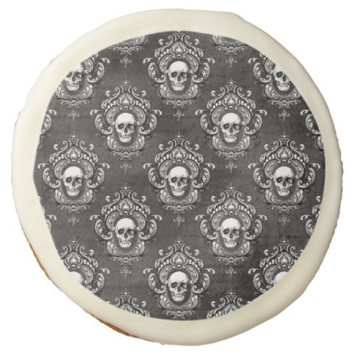 Skull and Grey Gothic Sugar Cookie