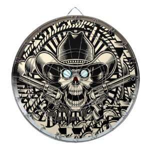 SKULL and GUNS Dartboard