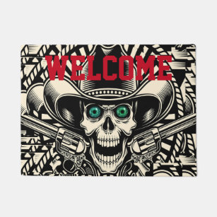 Skull Doormats Welcome Mats Zazzle