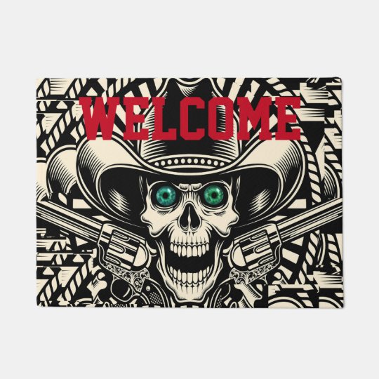 Skull and Guns Doormat