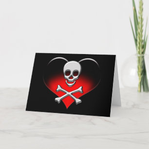 Skull and Heart Valentines Card