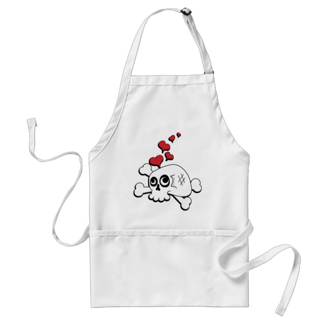 Skull and Hearts Adult Apron (Front)