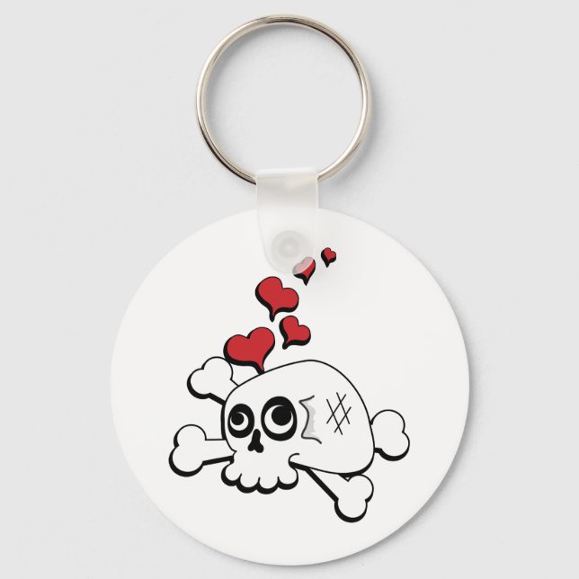 Skull and Hearts Keychain (Front)