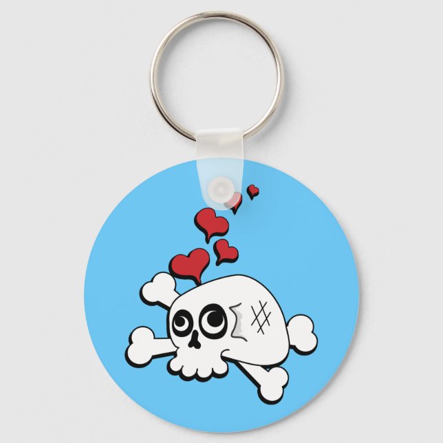 Skull and Hearts Keychain (Front)