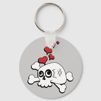 Skull and Hearts Keychain