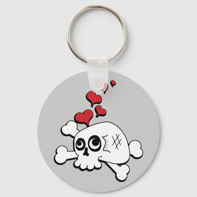 Skull and Hearts Keychain (Front)