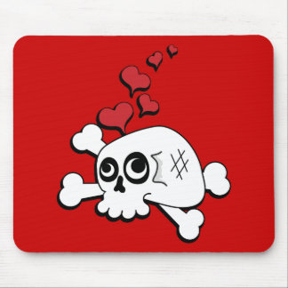Skull and Hearts Mouse Pad