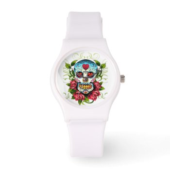 Skull And Hearts Watch by PinkDaisyCreations at Zazzle