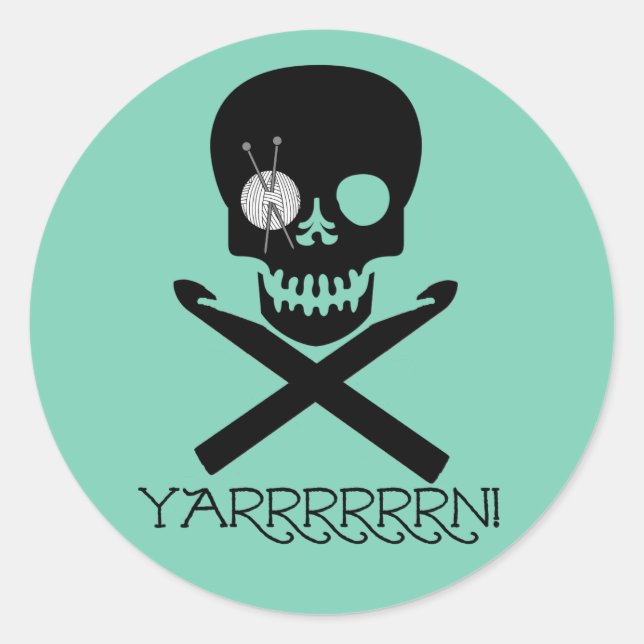 Skull and Hooks Classic Round Sticker (Front)