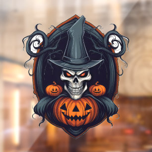Skull and Jack-O-Lanterns Window Cling