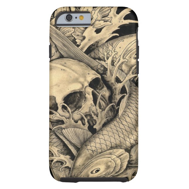 Skull and Koi Case-Mate iPhone Case (Back)