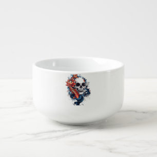Skull and Koi Serenity Soup Mug