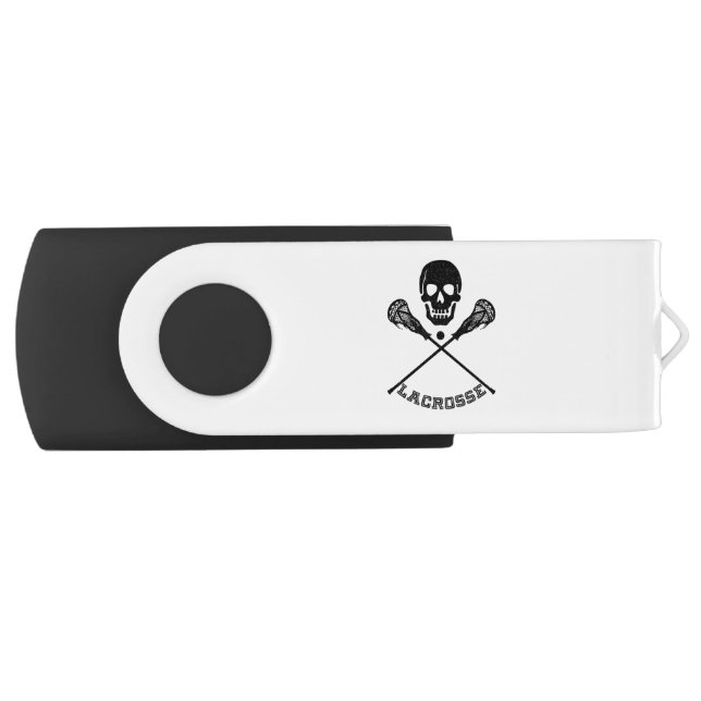 Skull and Lacrosse Sticks Flash Drive (Front)