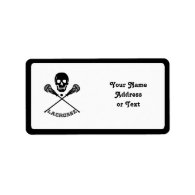 Skull and Lacrosse Sticks Label